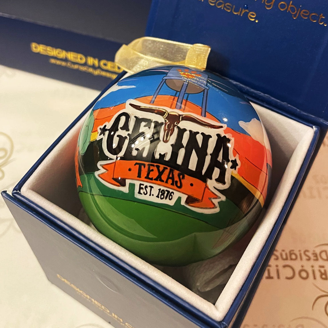 Celina Texas Sunsets and Longhorn - Celina Christmas Ornament Collection